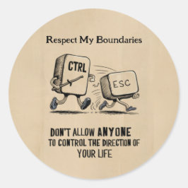 Persoonlijk respect voor mijn grenzen Motivatie Ronde Sticker