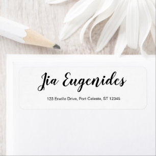 Persoonlijk retour adreslabel in witte stijl etiket