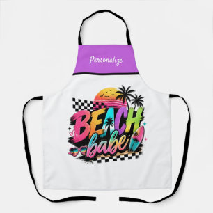 Persoonlijk Retro Beach Babe Zomer Vibe Design Schort
