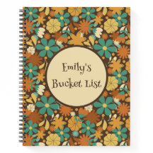 Persoonlijk Retro Flower Power Spiraal Notitieboek