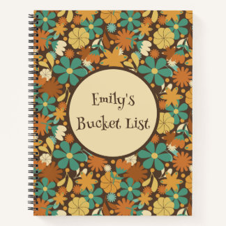 Persoonlijk Retro Flower Power Spiraal Notitieboek
