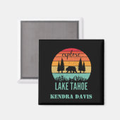 Persoonlijk Retro Lake Tahoe California Souvenir Magneet (Voorkant / Achterkant)