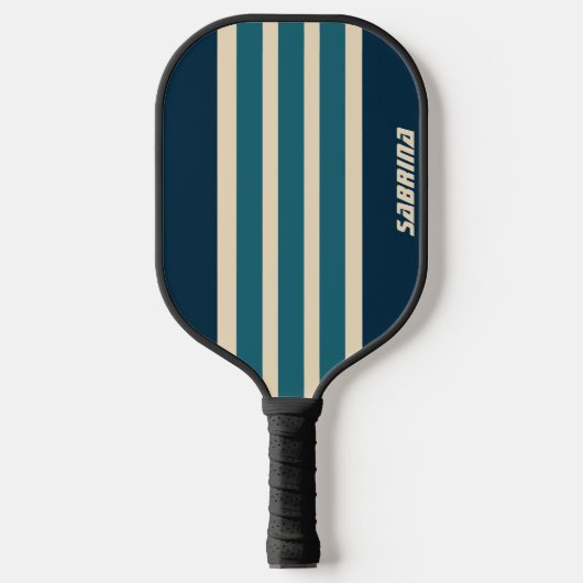 Persoonlijk Retro Rood en Blauw Pickleball Paddle (Voorkant)
