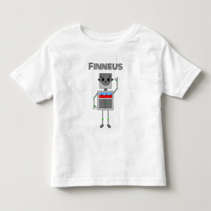Persoonlijk robot thema kinder shirts
