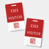 Persoonlijk rode bedrijf logo bezoeker badge (Voor- en achterkant)