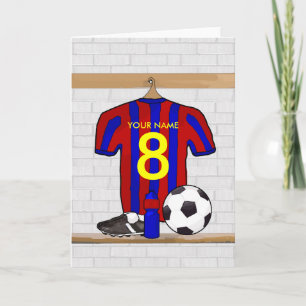 Persoonlijk Rode en Blauwe Football Voetbal Jersey Kaart