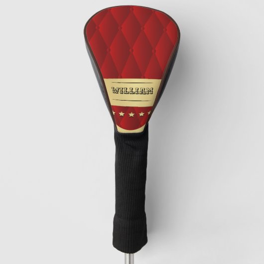 Persoonlijk Rode Faux Tufted Golf Head-Hoesje Golfheadcover (Voorkant)