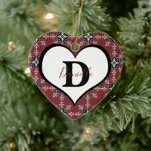 Persoonlijk rode medaillon keramisch ornament