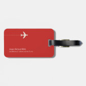 persoonlijk rode reizende vliegtuig bagagelabel (Achterkant horizontaal)
