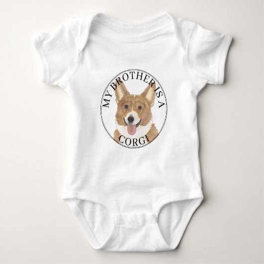 Persoonlijk Rode Witte Corgi Hond Romper (Voorkant)