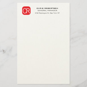 Persoonlijk Rode Witte Professionele Eenvoudige Briefpapier