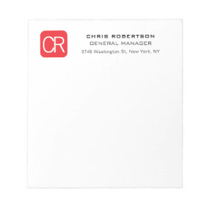 Persoonlijk Rode Witte Professionele Eenvoudige Notitieblok