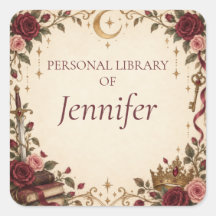Persoonlijk Romantasy-boekenlegstickers
