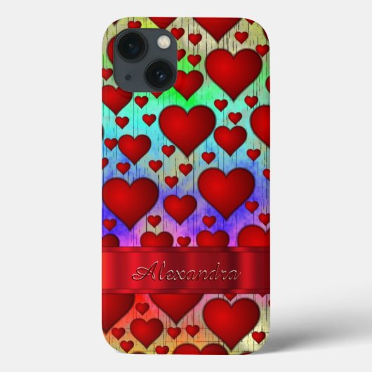 Persoonlijk romantisch hartpatroon Case-Mate iPhone case (Achterkant)