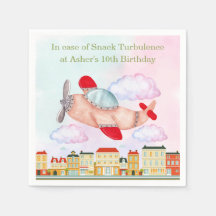 Persoonlijk rood aquarel vintage vliegtuig