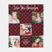 Persoonlijk rood buffel plakje 5 Foto collage Fleece Deken (Voorkant)