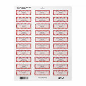 Persoonlijk: Rood en wit Gingham Check Pattern Etiket (Full Sheet)