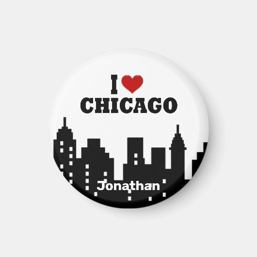 Persoonlijk rood hart Ik hou van Chicago Magneet (Voorkant)