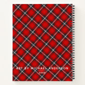 Persoonlijk Rood Kunstenaarsschetsboek Notitieboek (Achterkant)