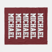 Persoonlijk rood monogram fleece deken (Voorkant (Horizontaal))