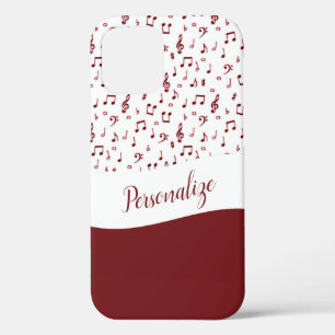 Persoonlijk rood muziek thema iPhone 12 hoesje