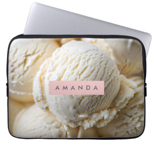 Persoonlijk roomijs met vanillesmaak laptop sleeve