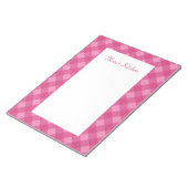 Persoonlijk Rose Gingham Notitieblok (Schuin)