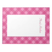 Persoonlijk Rose Gingham Notitieblok (Voorkant)