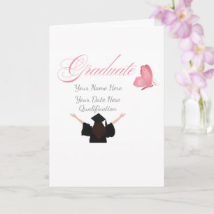 Persoonlijk Roze Afstudeercadeau, Aangepaste Naam Kaart