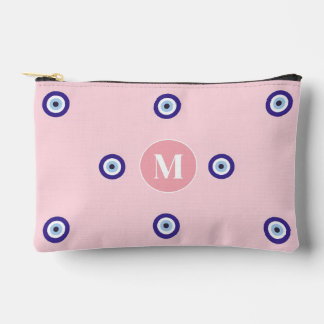 Persoonlijk Roze Boze Oog Patroon Monogram Etui