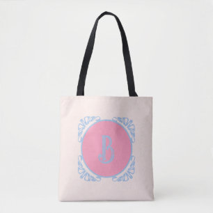 Persoonlijk roze en blauw draagtas