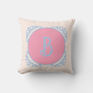 Persoonlijk roze en blauw kussen