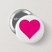 Persoonlijk roze liefdeshart ronde button 5,7 cm (Voorkant /achterkant)