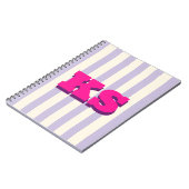 Persoonlijk Roze Monogram, Aangepaste Initialen Notitieboek (Linkerzijde)