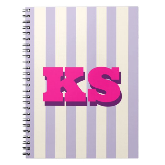 Persoonlijk Roze Monogram, Aangepaste Initialen Notitieboek (Voorkant)