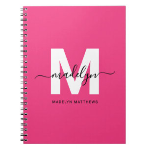 Persoonlijk Roze Monogram Notitieboek