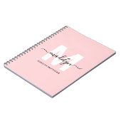 Persoonlijk Roze Monogramme Mädchenhaft Notitieboek (Linkerzijde)