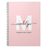 Persoonlijk Roze Monogramme Mädchenhaft Notitieboek (Voorkant)