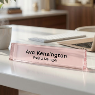 Persoonlijk Roze Naambord voor op kantoor