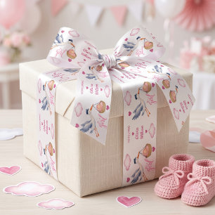 Persoonlijk Roze Ooievaar Het Is Een Meisje Baby B Lint