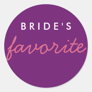 Persoonlijk roze Paars van Bride Ronde Sticker