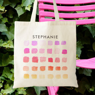 Persoonlijk Roze Patroon Tote Bag