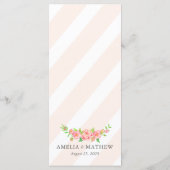 Persoonlijk roze pony Wedding Menu (Achterkant)