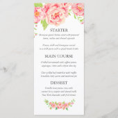 Persoonlijk roze pony Wedding Menu (Voorkant)