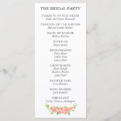 Persoonlijk roze pony Wedding Programma (Achterkant)