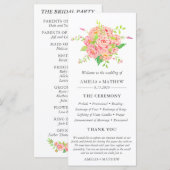 Persoonlijk roze pony Wedding Programma (Voorkant / Achterkant)