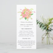 Persoonlijk roze pony Wedding Programma (Staand voorkant)