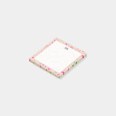 Persoonlijk Roze Wilde Bloem Monogram Post-it® Notes (Schuin)