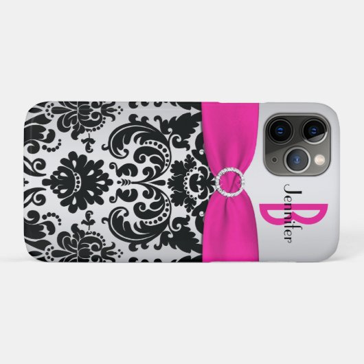 Persoonlijk roze, zwart, zilverkleurig Case-Mate iPhone case (Achterkant (horizontaal))