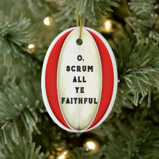 Persoonlijk rugby cadeau keramische kerstversierin keramisch ornament